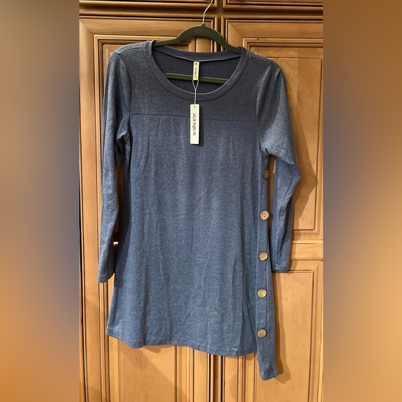 NWT Tunic Long Sleeve Button Dress - Picture 2 of 9